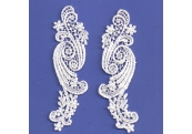 One Pair Ivory Venice Appliques  208